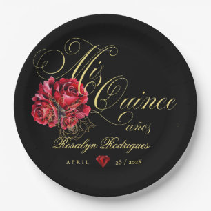 Assiettes En Carton Quinceanera 15e fête d'anniversaire personnalisée