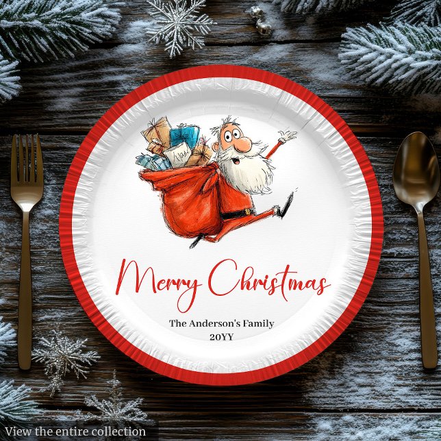 Assiettes En Carton Quirky Santa Claus Watercolor Festive Tableware (Quirky Santa Claus Watercolor Festive Tableware

)
