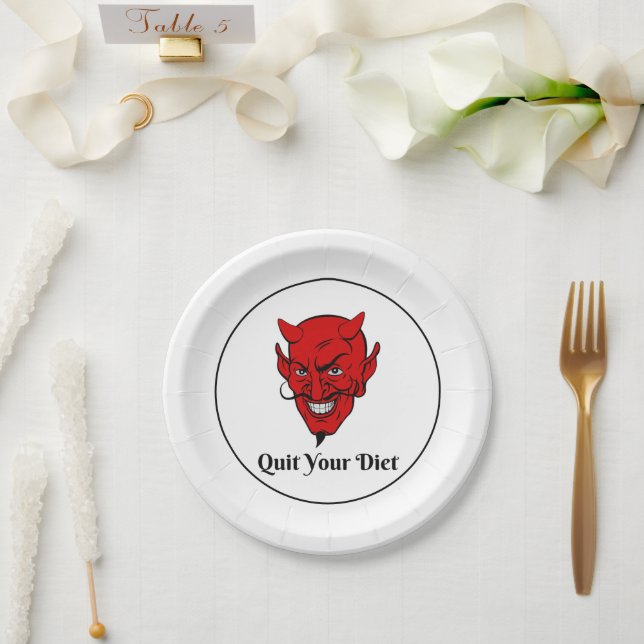 Assiettes En Carton Quittez votre régime diététique Satan (Mariage)