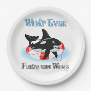 Assiettes En Carton Quoi qu'il flotte votre baleine 2