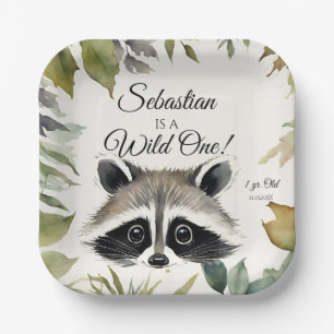 Assiettes En Carton Raccoon Wild One Woodland Animal Anniversaire fête