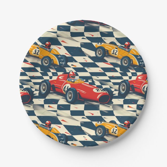 Assiettes En Carton Race Car Paper Plates Birthday Party (Devant)