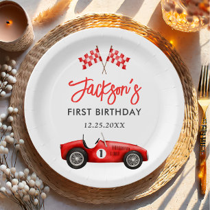 Assiettes En Carton Race Car Red Racing Boy 1er anniversaire