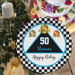 Assiettes En Carton Racer Plaques d'anniversaire, Conducteur, Voiture,