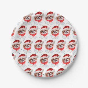 Assiettes En Carton Races de chiens Japonais Chin étoiles de Noël