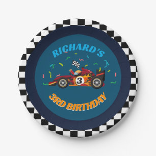 Assiettes En Carton Racing Enfant's Birthday Race Car Thème Invitation