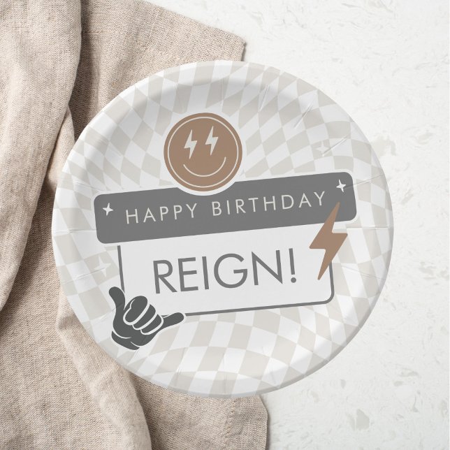 Assiettes En Carton Rad Cool Dude Boys Plaque papier d'anniversaire (Créateur téléchargé)