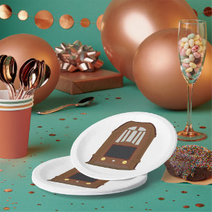 Assiettes En Carton Radio vintage en bois