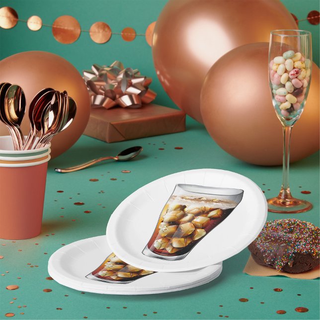 Assiettes En Carton Rafraîchir la boisson de soda glacée froide avec b (Créateur téléchargé)