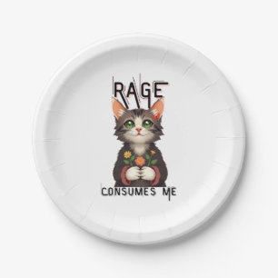 Assiettes En Carton Rage Me Consume Fleur Chat
