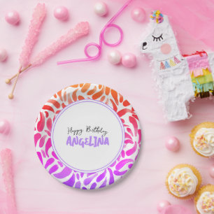 Assiettes En Carton Rainbow Art Paint Party Fille Anniversaire