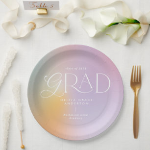 Assiettes En Carton Rainbow aura moderne coloré typographie grad