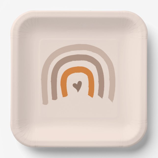 Assiettes En Carton Rainbow Baby genre neutre Moderne (Recto)