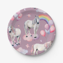 Rainbow Balloon Unicorn violet fille fête d'annive