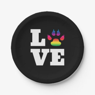 Assiettes En Carton Rainbow paw