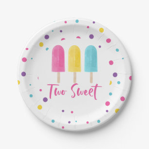 Assiettes En Carton Rainbow Pop Two Sweet 2e anniversaire