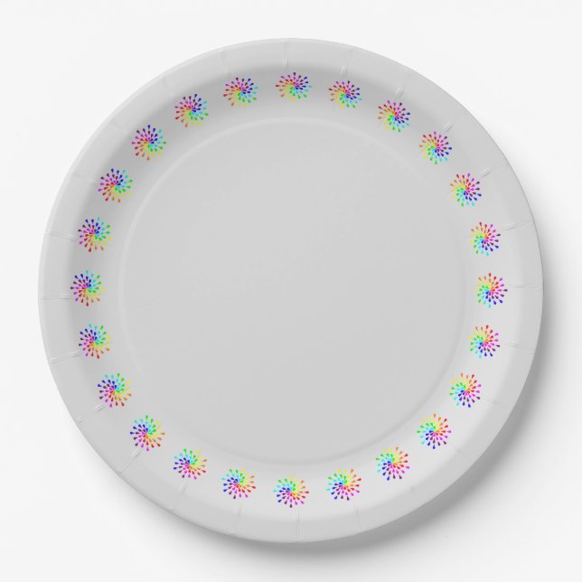 Assiettes En Carton Rainbow teardrops (Devant)