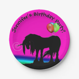 Assiettes En Carton Rainbow Unicorn Party