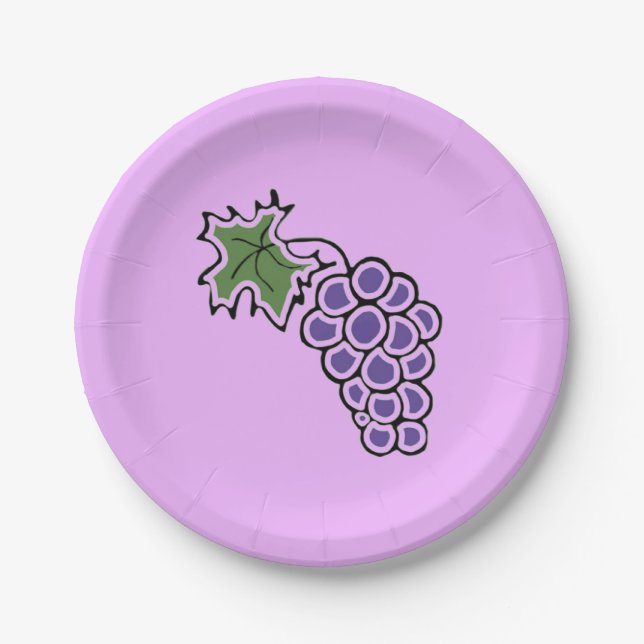 Assiettes En Carton Raisins (Devant)