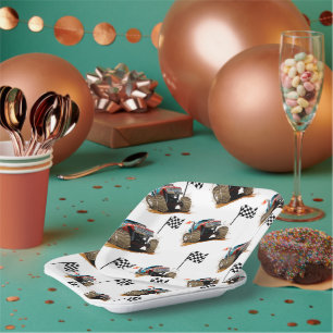 Assiettes En Carton Rallye Camion Enfants Monster Anniversaire