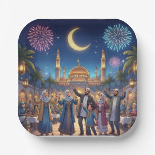 Assiettes En Carton Ramadan Kareem Moubarak Croissant Islam Iftar Souh