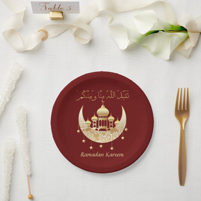 Assiettes En Carton Ramadan Kareem Ramadan Moubarak Plaques papier (Mariage)