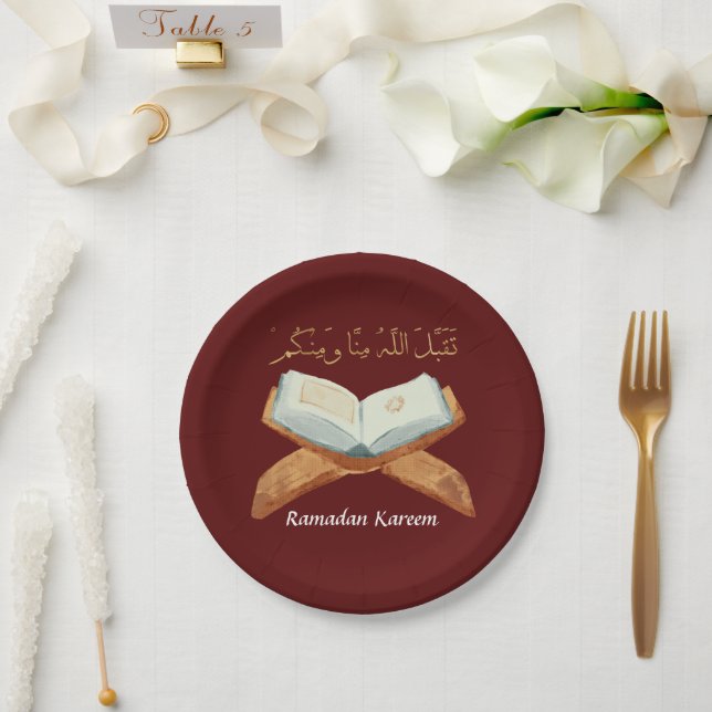 Assiettes En Carton Ramadan Kareem Ramadan Moubarak Plaques papier (Mariage)