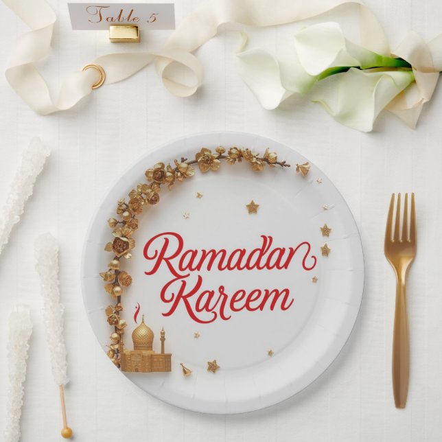 Assiettes En Carton Ramadan Kareem theme gift Sticker for celebration  (Mariage)
