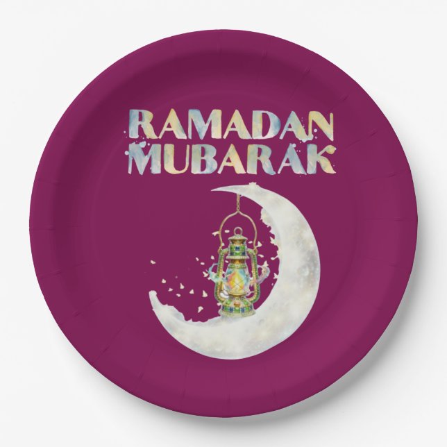 Assiettes En Carton Ramadan Moubarak (Devant)