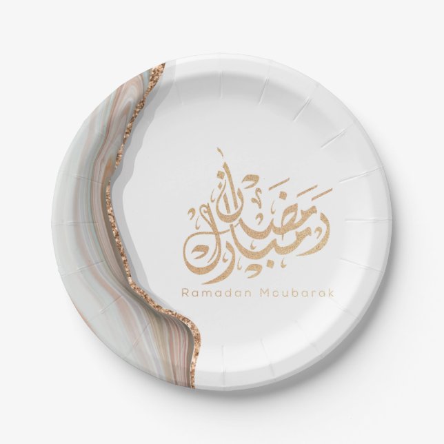 Assiettes En Carton Ramadan moubarak (Devant)