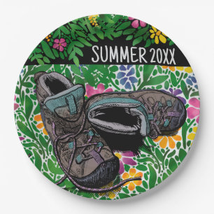 Assiettes En Carton Randonnées Vibes Été Personnalisé Camping Pique-ni