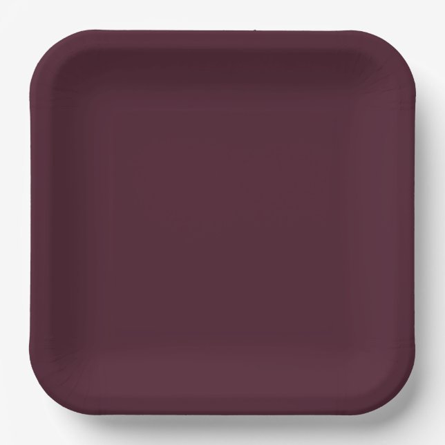 Assiettes En Carton Raspberry Burgundy, Solid Burgundy  (Recto)