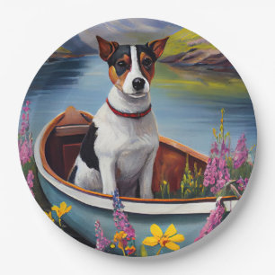 Assiettes En Carton Rat Terrier sur une pagaie : Une aventure panorami