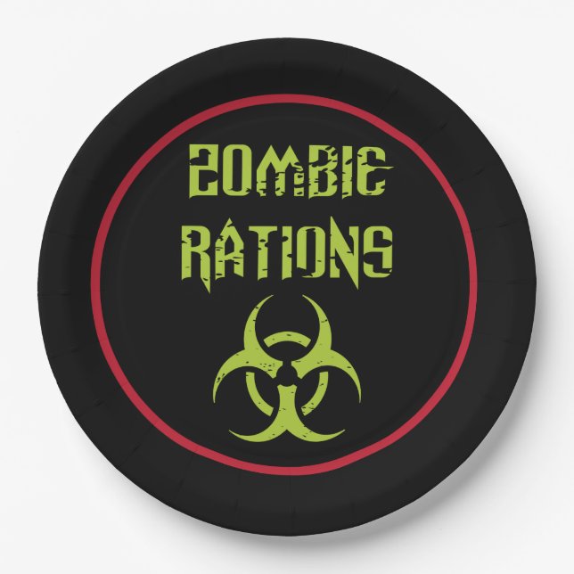 Assiettes En Carton Rations de Zombie Infecté (Devant)