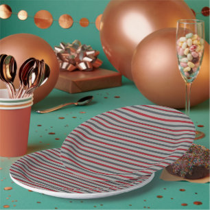 Assiettes En Carton Rayé décoratif