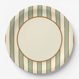 Assiettes En Carton Rayure Moderne Rétro Chili Lime