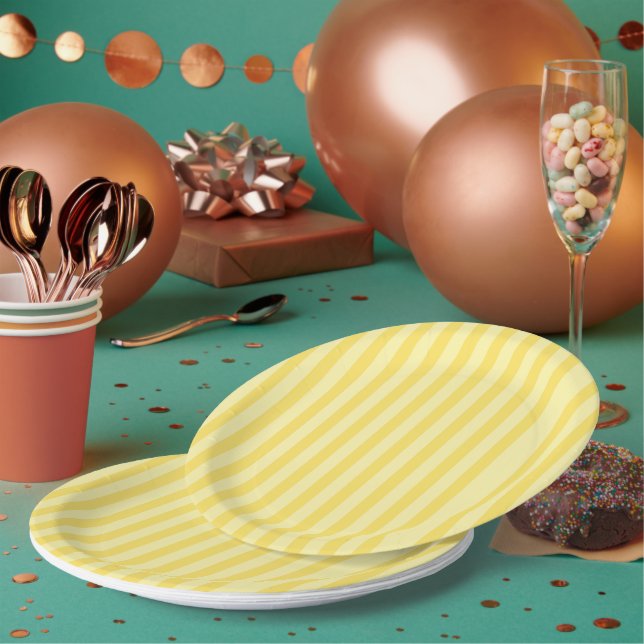 Assiettes En Carton Rayures de banane  (Multi)