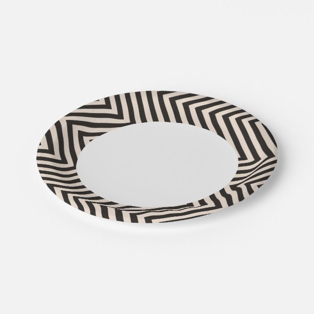 Assiettes En Carton Rayures de danger (Angle)