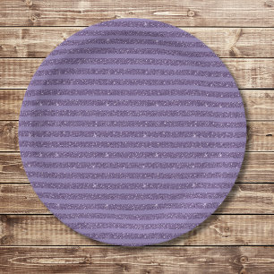 Assiettes En Carton Rayures horizontales de style pailleté prune fumé