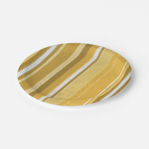 Assiettes En Carton Rayures Jaune