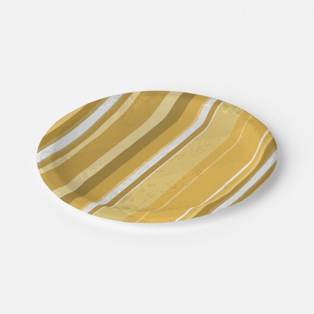 Assiettes En Carton Rayures Jaune (Angle)