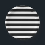 Assiettes En Carton Rayures noires et blanches élégantes à rayures pou<br><div class="desc">Personnalisez avec n'importe quel texte. Les articles assortis sont disponibles.</div>
