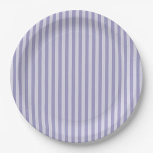 Assiettes En Carton Rayures violettes