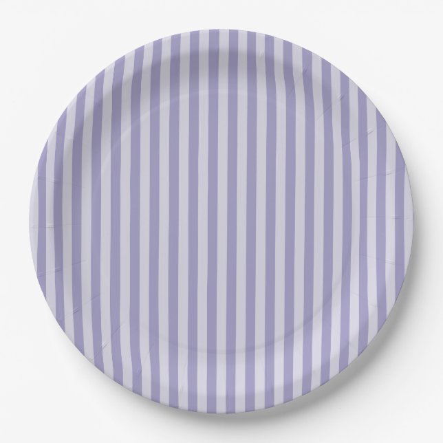 Assiettes En Carton Rayures violettes (Devant)