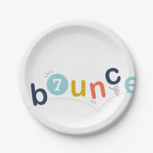 Assiettes En Carton Rebondir   Fête d'anniversaire colorée pour enfant