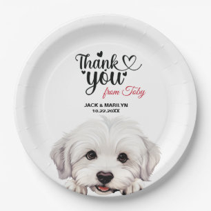 Assiettes En Carton Réception De Mariage De Chien De Coton De Tulear