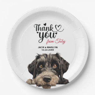 Assiettes En Carton Réception de mariage de chien Schnauzer géant