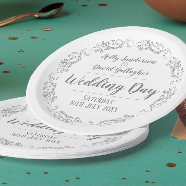 Assiettes En Carton Réception de mariage des mariés (Créateur téléchargé)