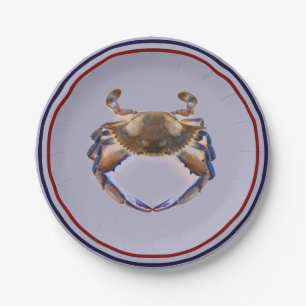 Assiettes En Carton Réception de mariage pour le crabe bleu marine