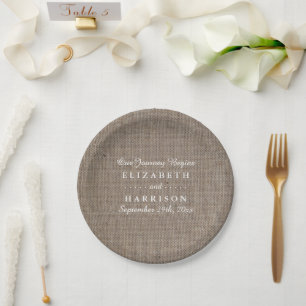 Assiettes En Carton Réception De Mariage Rustique Burlap